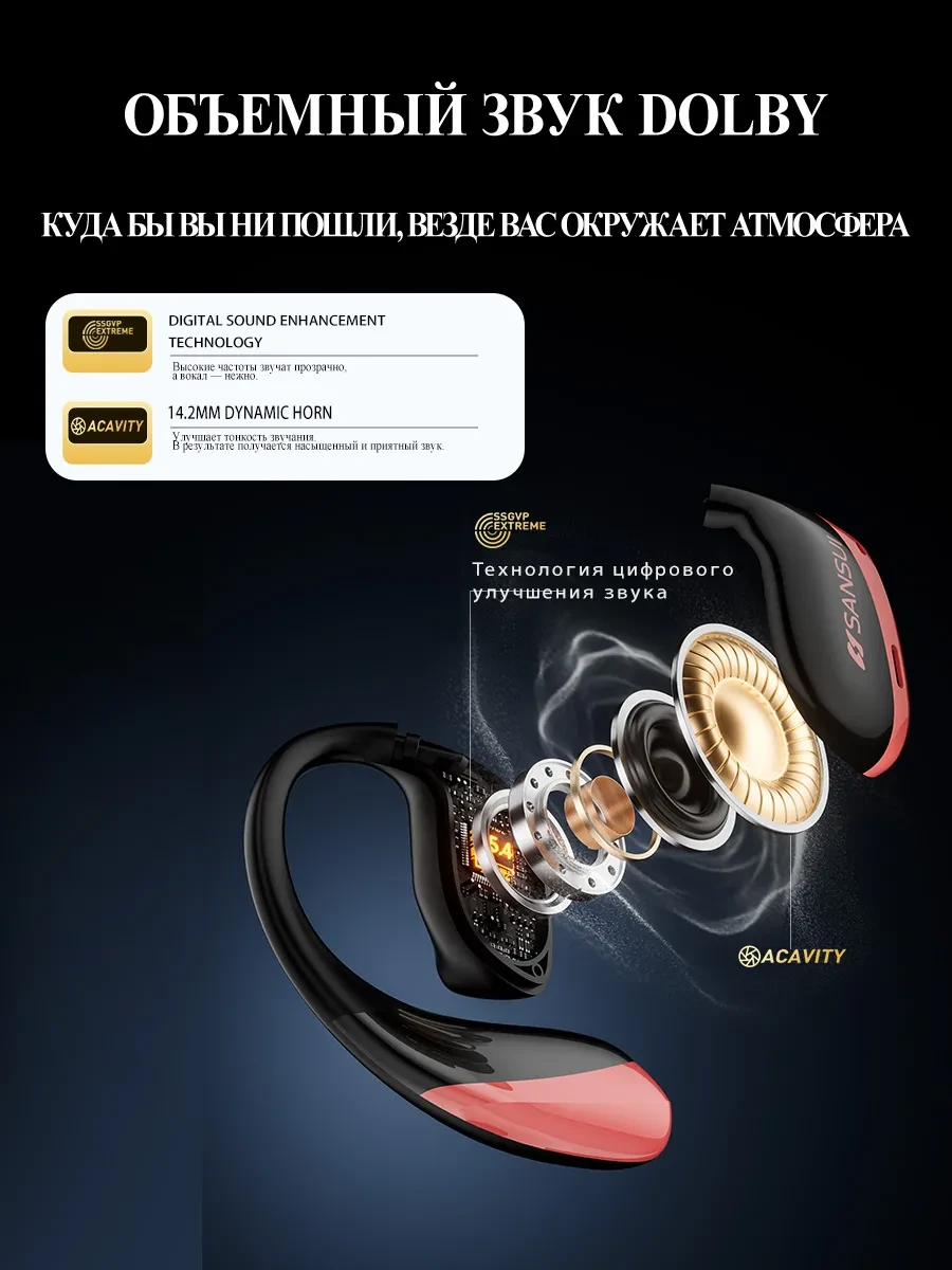 Беспроводные наушники открытого типа с Bluetooth, идеально подходящие для занятий спортом, W19, Флуоресцентный зеленый Беспроводные наушники открытого типа с Bluetooth, идеально подходящие для занятий спортом, W19, Флуоресцентный зеленый