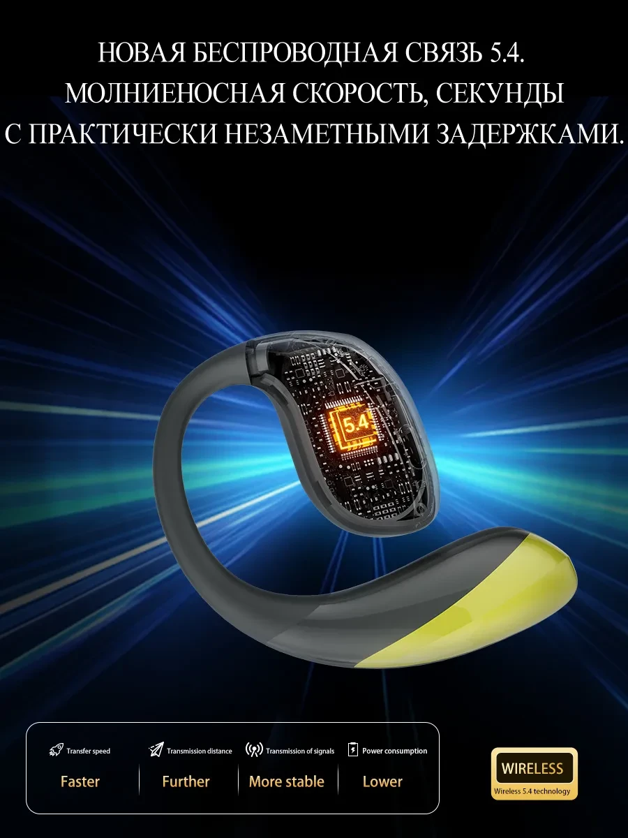 Беспроводные наушники открытого типа с Bluetooth, идеально подходящие для занятий спортом, W19, Флуоресцентный зеленый Беспроводные наушники открытого типа с Bluetooth, идеально подходящие для занятий спортом, W19, Флуоресцентный зеленый