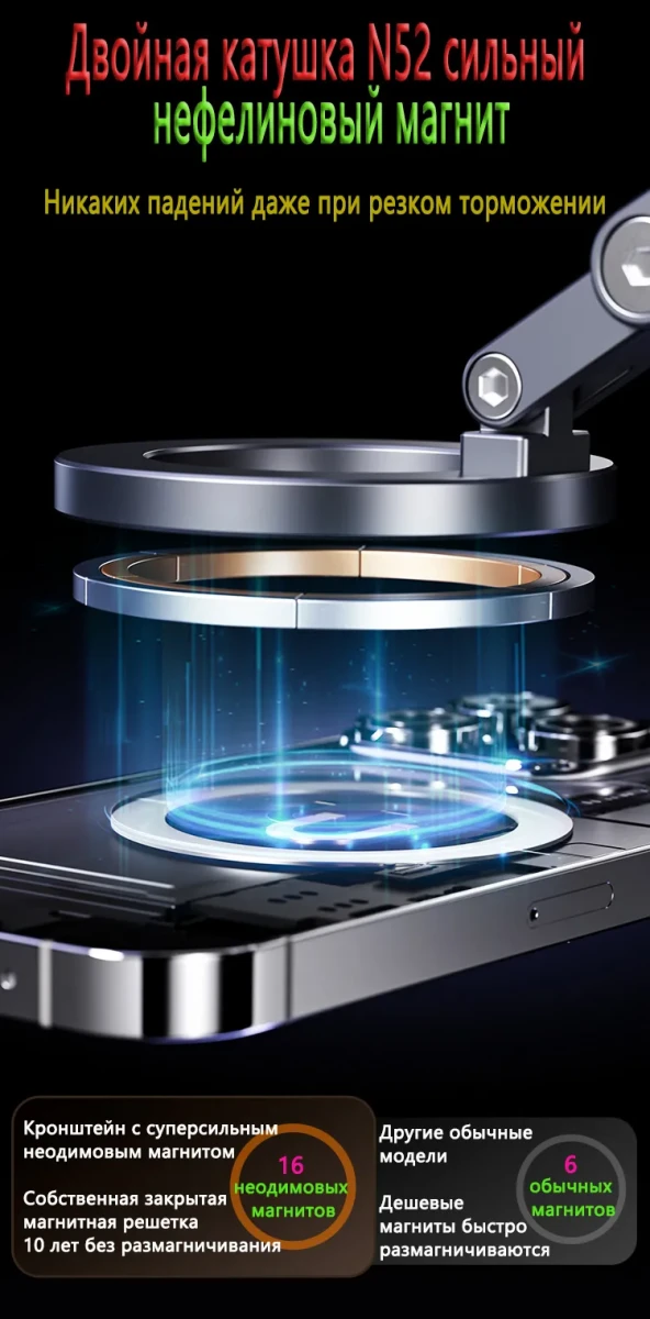 Складной держатель для телефона X93 из алюминиевого сплава с вакуумной адсорбцией, Черный. Складной держатель для телефона X93 из алюминиевого сплава с вакуумной адсорбцией, Черный.