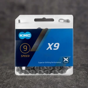 Велосипедная цепь KMC X9, Серебристо-серая
